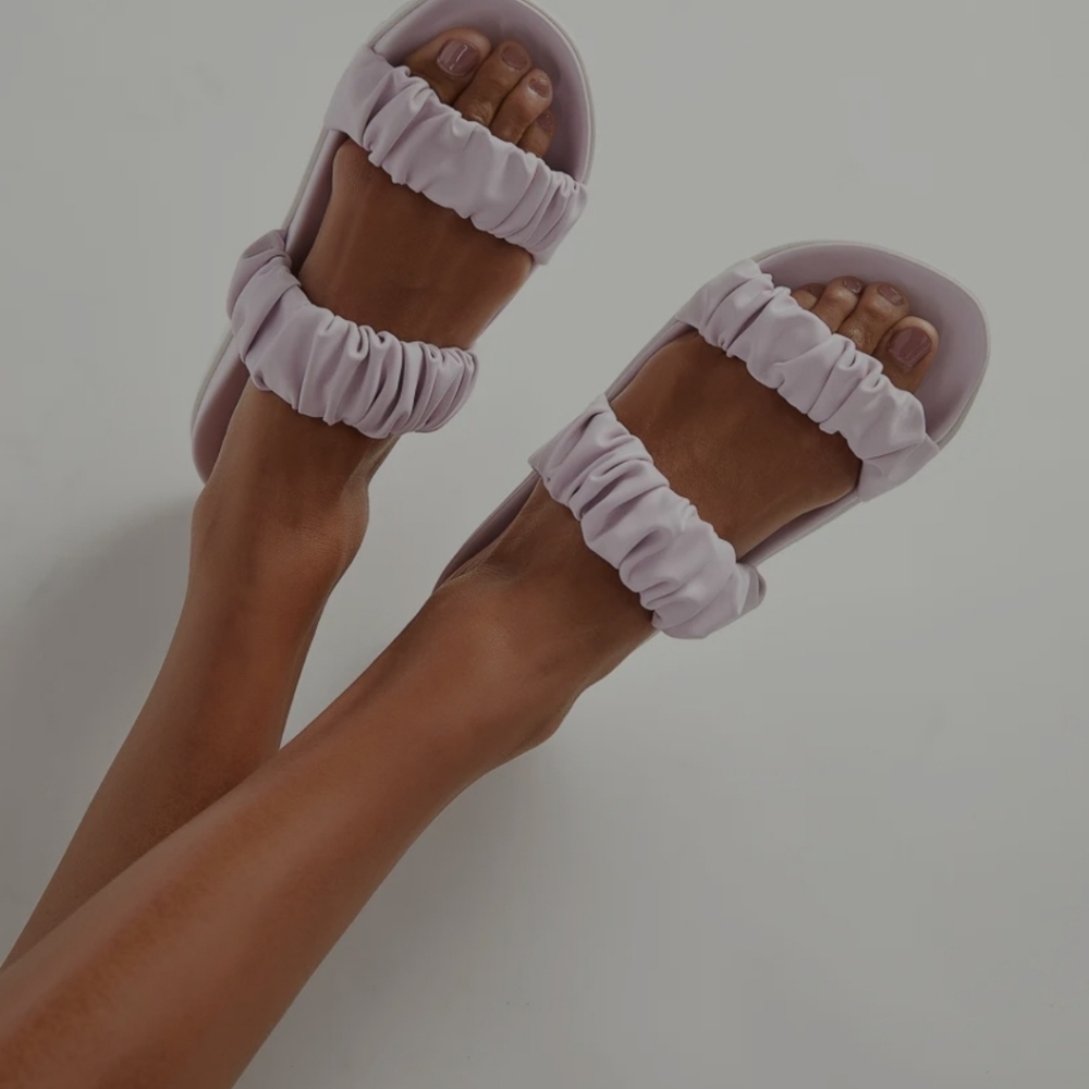 EVA FLAT SLIDE SANDAL, Lilac Color,  Size 8